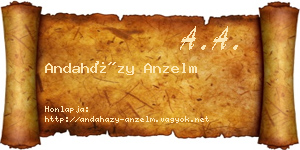 Andaházy Anzelm névjegykártya